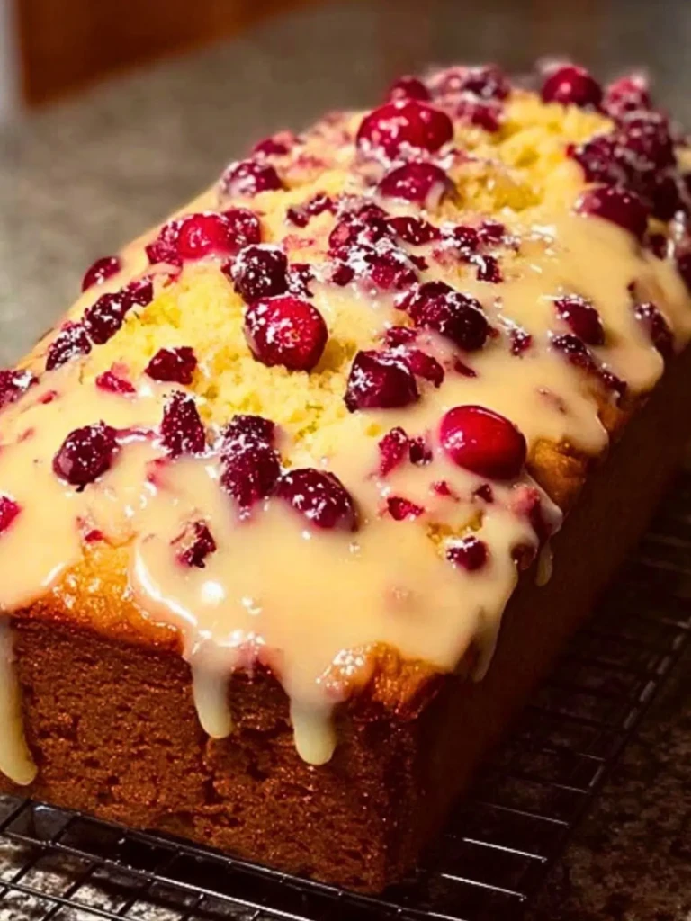 Cranberry Orange Bread with Glaze 2