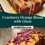 Cranberry Orange Bread with Glaze Pin 1
