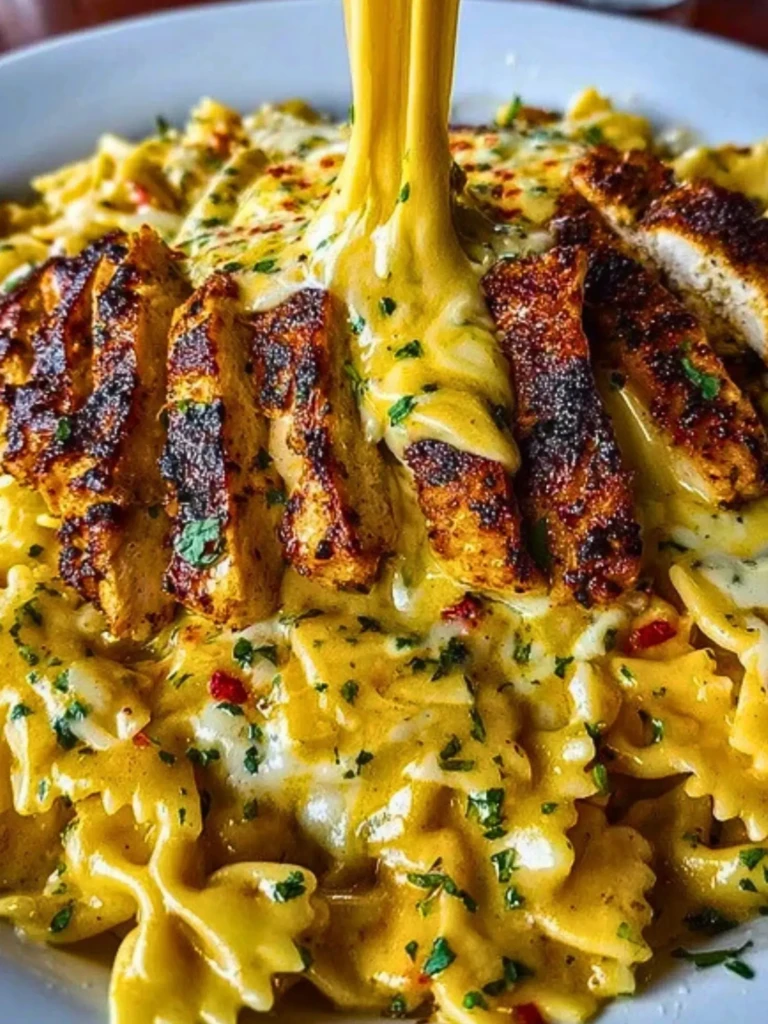 Creamy Cajun Chicken Bowtie Pasta with Garlic Cheese Sauce 2