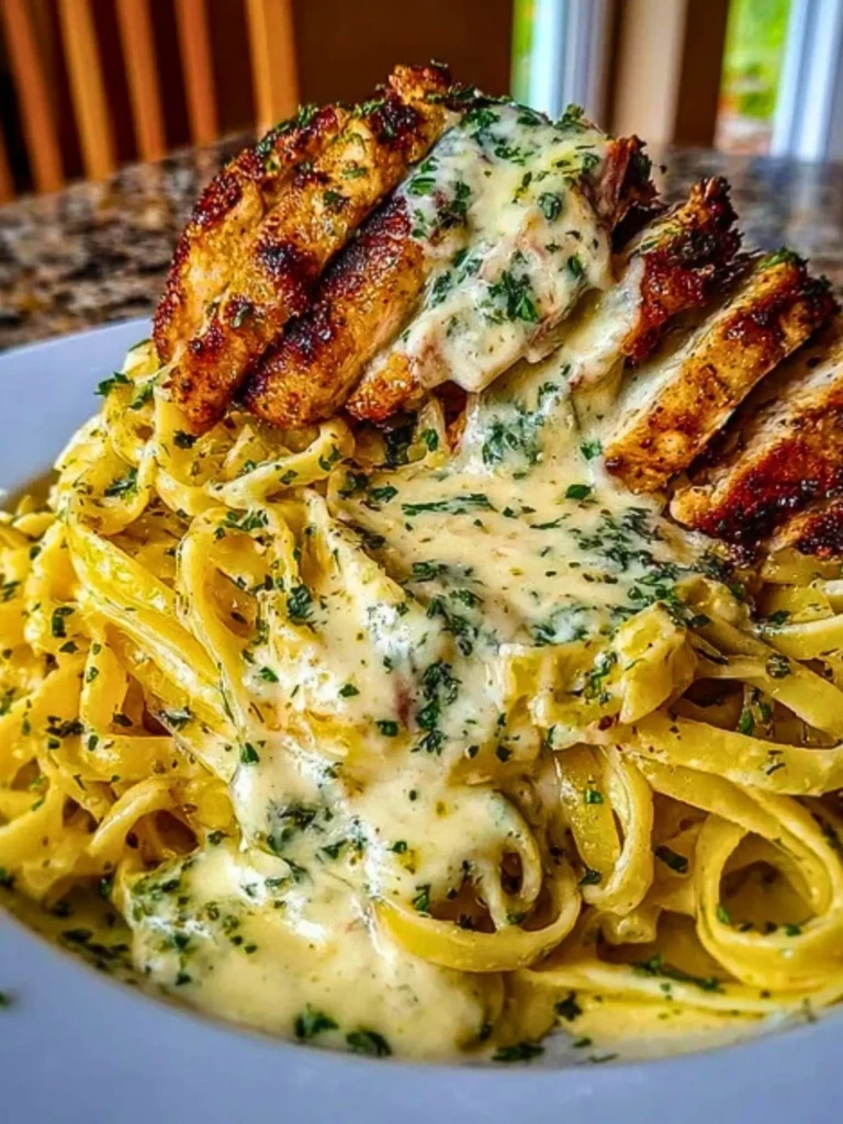 Creamy Cajun Chicken Fettuccine with Garlic Mozzarella Cheese Sauce 2