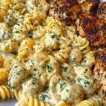 Creamy Garlic Butter Chicken and Rotini in Parmesan Sauce 1
