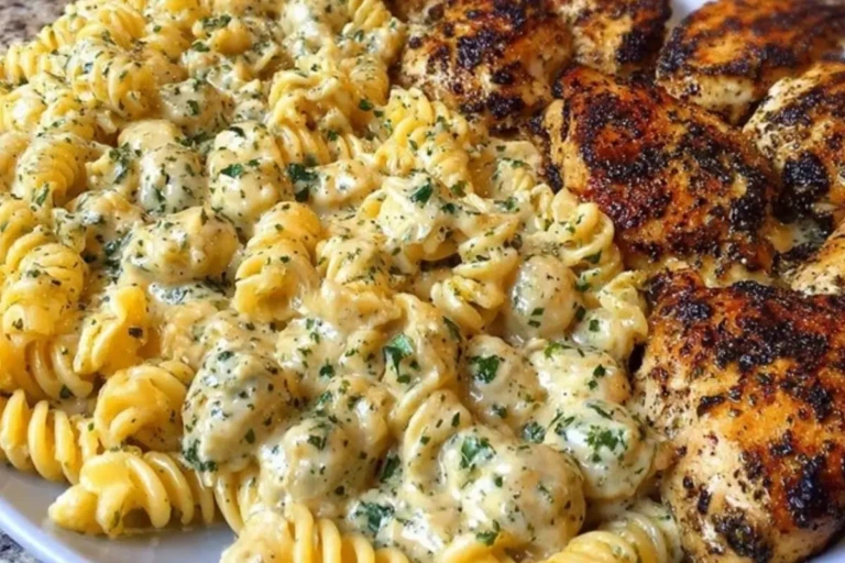 Creamy Garlic Butter Chicken and Rotini in Parmesan Sauce 1