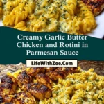 Creamy Garlic Butter Chicken and Rotini in Parmesan Sauce Pin 1