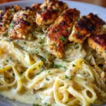 Creamy Garlic Butter Chicken & Linguine in Alfredo Sauce 1