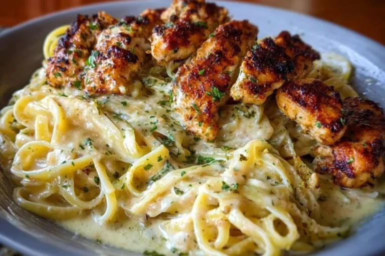 Creamy Garlic Butter Chicken & Linguine in Alfredo Sauce 1