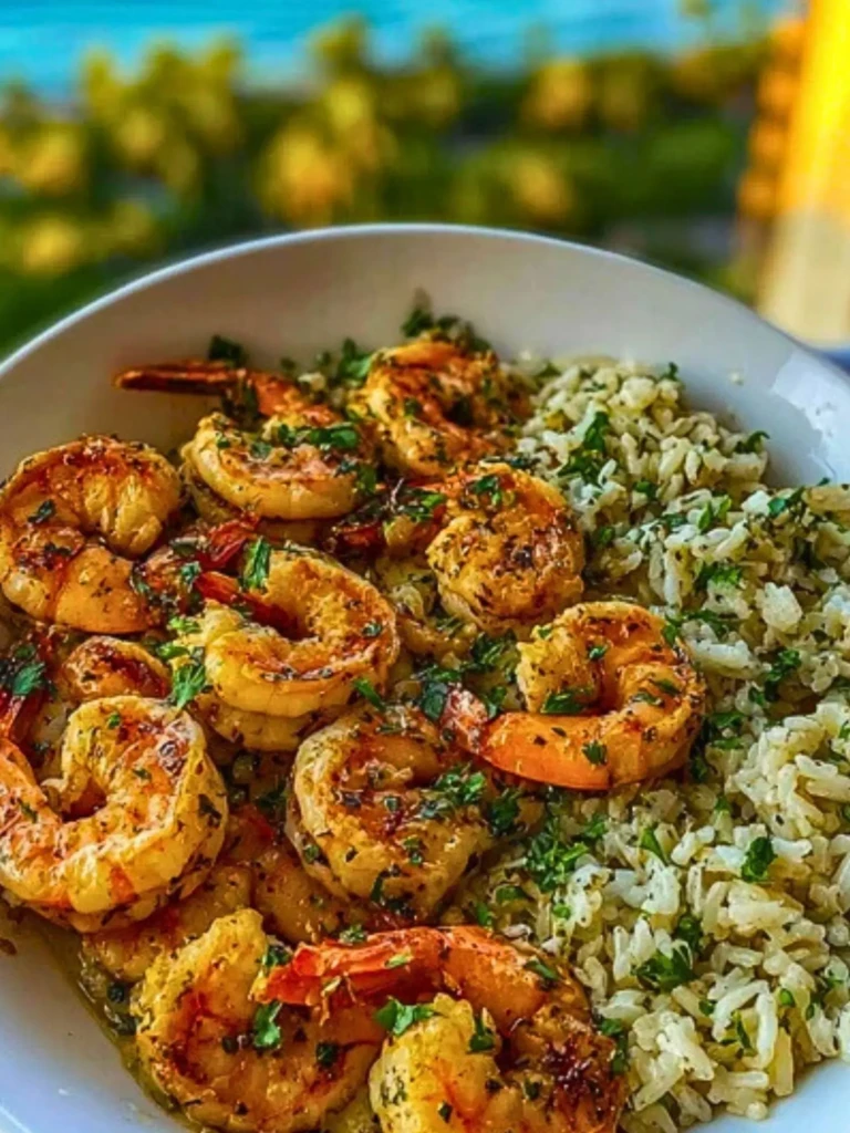 Creamy Garlic Butter Shrimp Bowl with Herb Rice 2