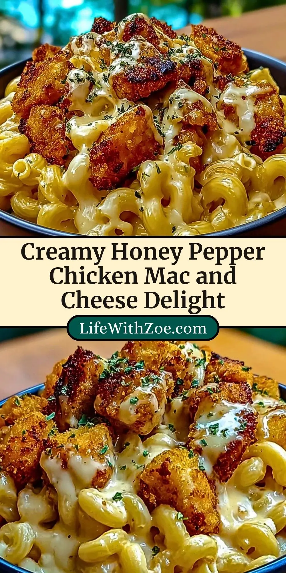 Creamy Honey Pepper Chicken Mac and Cheese Delight Pin 2