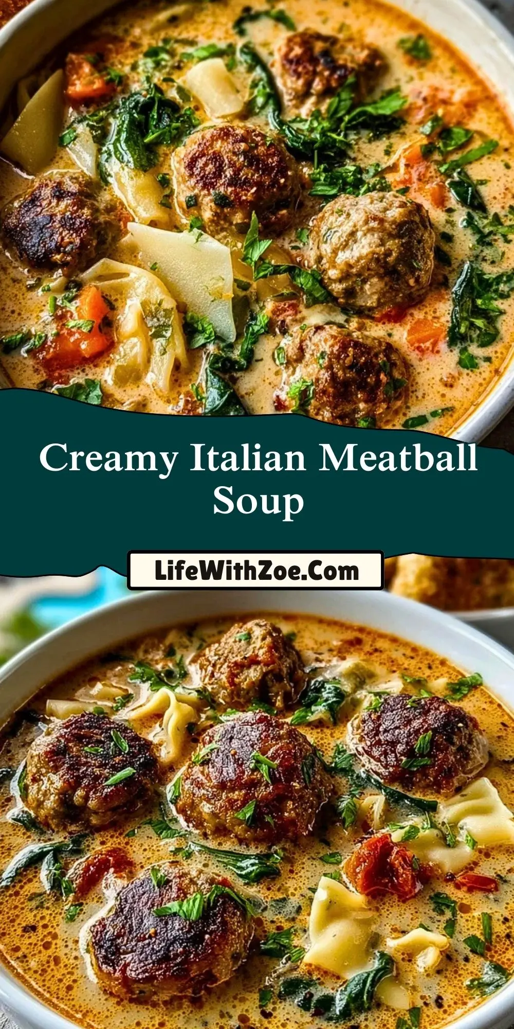 Creamy Italian Meatball Soup Pin 1