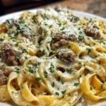 Creamy Parmesan Beef Fettuccine with Garlic Butter Sauce 1