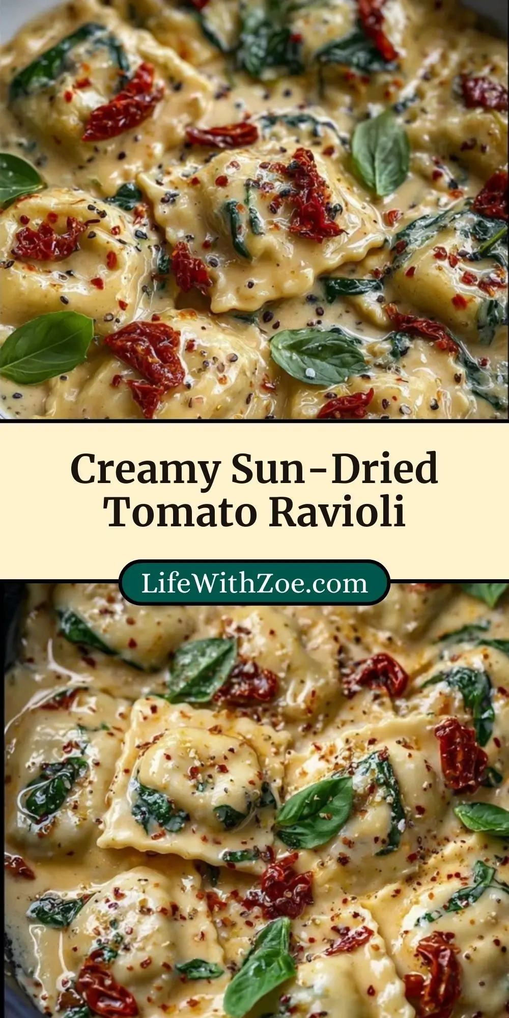 Creamy Sun-Dried Tomato Ravioli Pin 2
