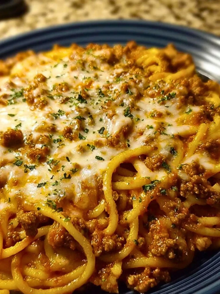 Creamy Velveeta Spaghetti with Italian Beef Marinara 2