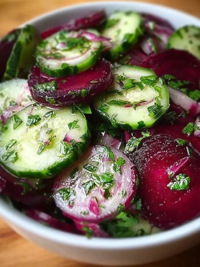 Crisp Cucumber and Beetroot Salad with Herb Dressing 2