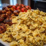 Easy Creamy Velveeta Chicken Bowtie Pasta with Garlic Mozzarella Sauce 1