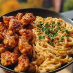 Easy Garlic Butter Chicken Bites with Spicy Cajun Alfredo Recipe 1