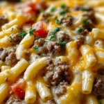Easy Loaded Cheeseburger Alfredo Pasta 1