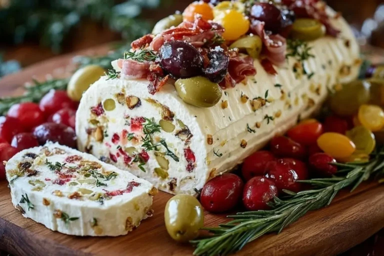 Festive Holiday Antipasto Cream Cheese Log 1