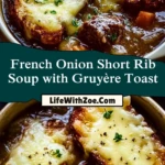 French Onion Short Rib Soup with Gruyère Toast Pin 1