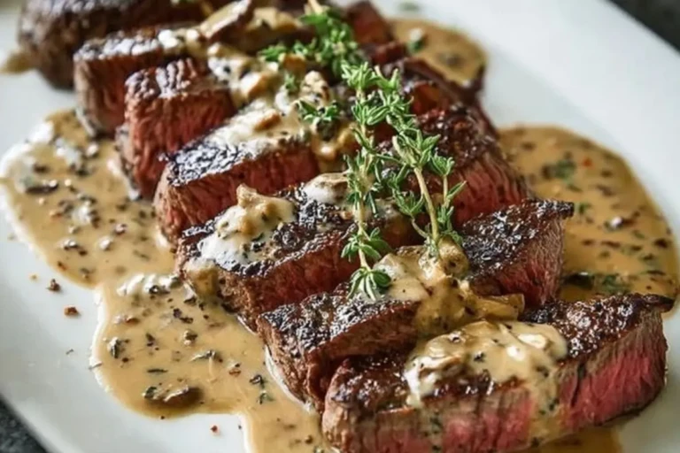 French Seared Steak with Cognac Cream Sauce 1