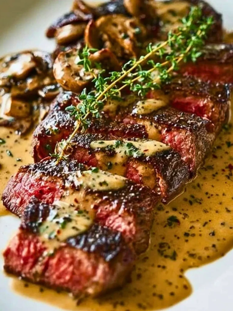 French Seared Steak with Cognac Cream Sauce 2