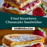 Fried Strawberry Cheesecake Sandwiches Pin 1