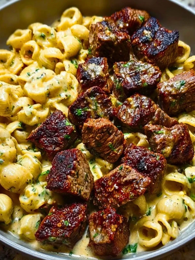 Garlic Butter Steak Bites & Creamy Chipotle White Cheddar Shells 2