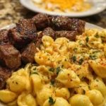 Garlic Butter Steak Bites & Loaded Cheddar Alfredo Shells 1