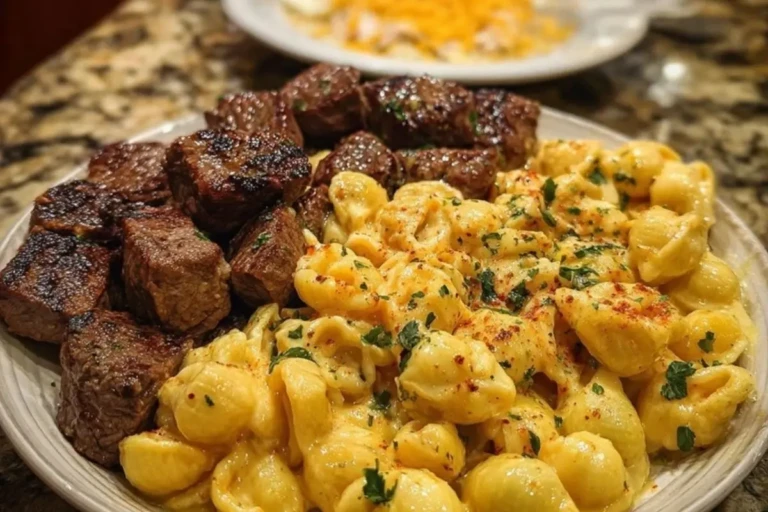 Garlic Butter Steak Bites & Loaded Cheddar Alfredo Shells 1