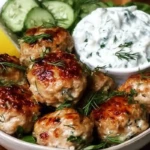 Greek Chicken Meatballs with Tzatziki Sauce 1