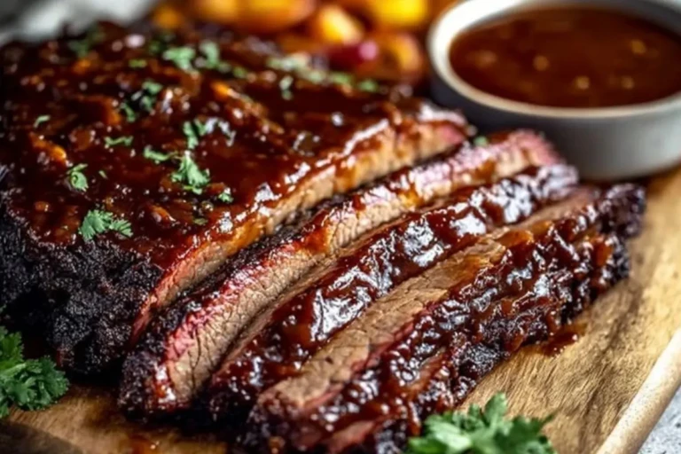 Juicy Brisket with Rich Homemade Barbecue Sauce