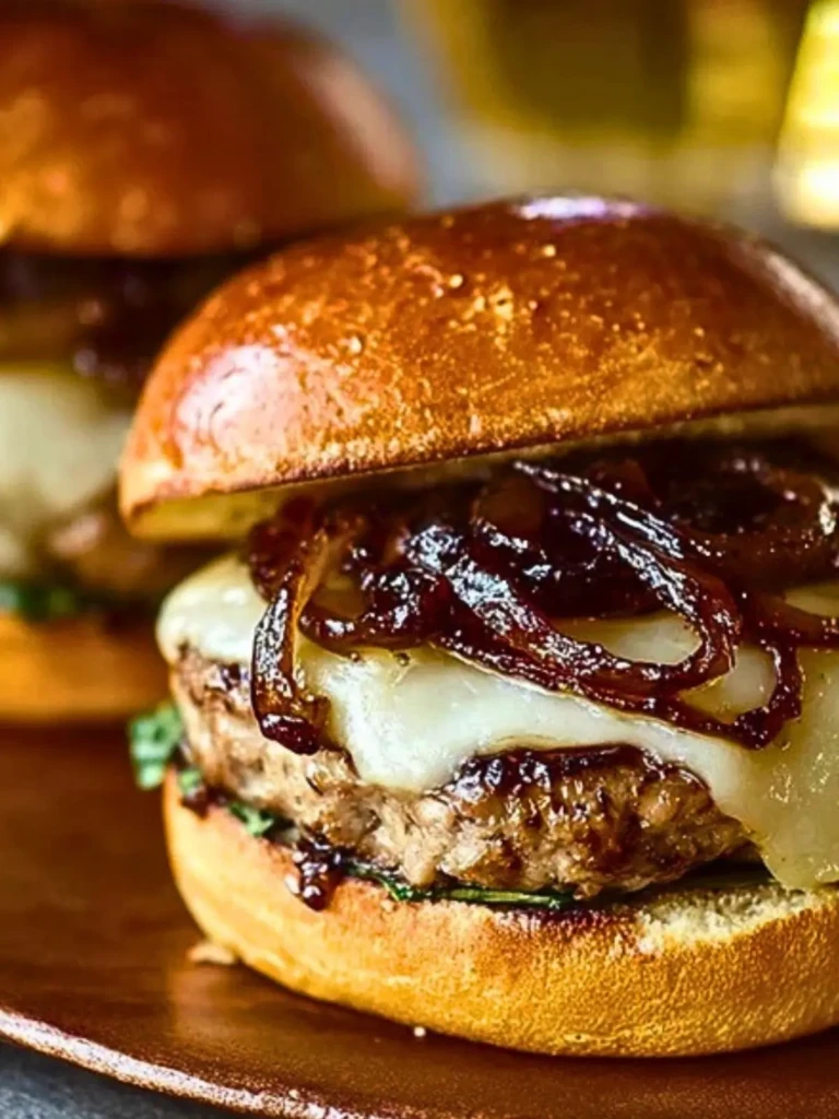 Juicy Turkey Burgers with Balsamic Caramelized Onions and Provolone (1)