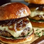 Juicy Turkey Burgers with Balsamic Caramelized Onions and Provolone