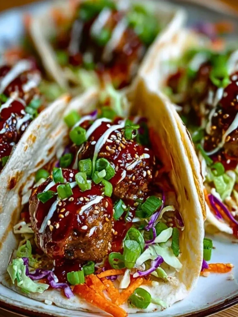 Korean BBQ Meatball Tacos (1)