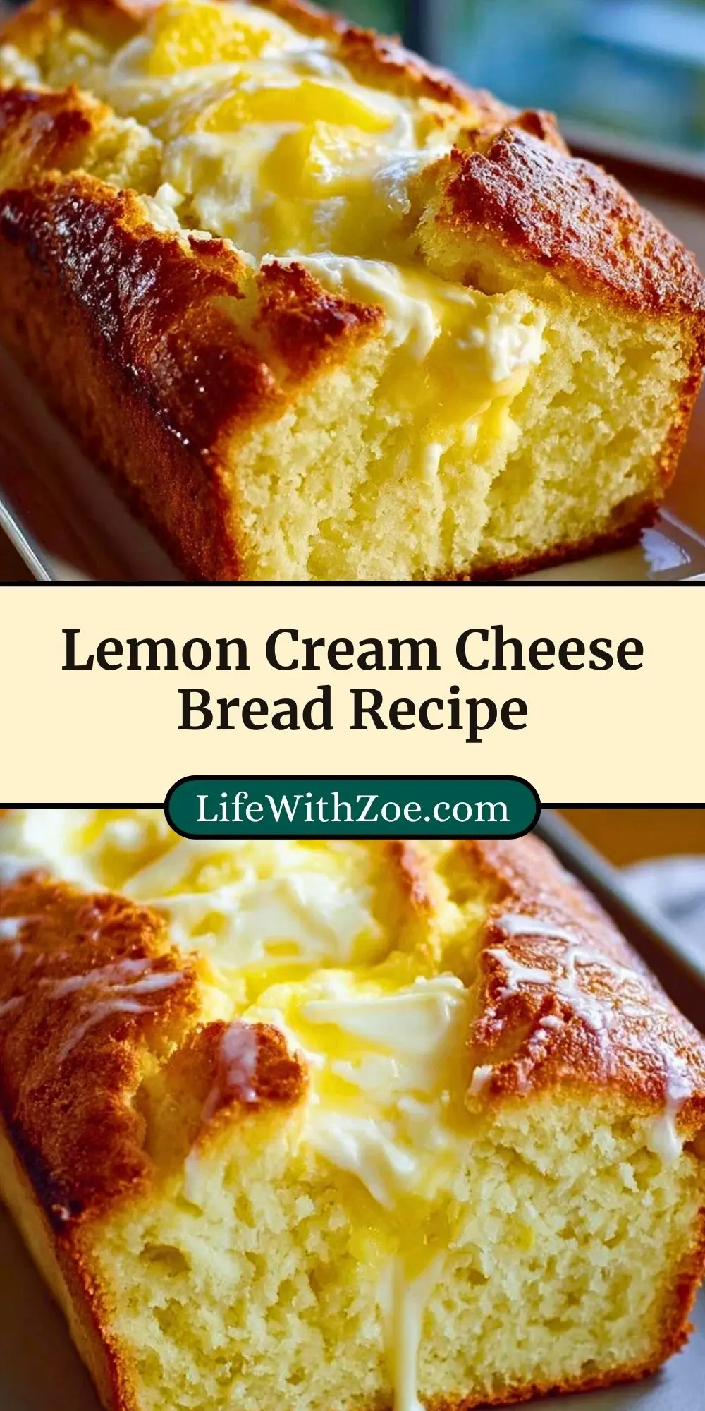 Lemon Cream Cheese Bread Recipe Pin 2