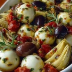 Marinated Mozzarella Balls, Artichokes, and Olives 1