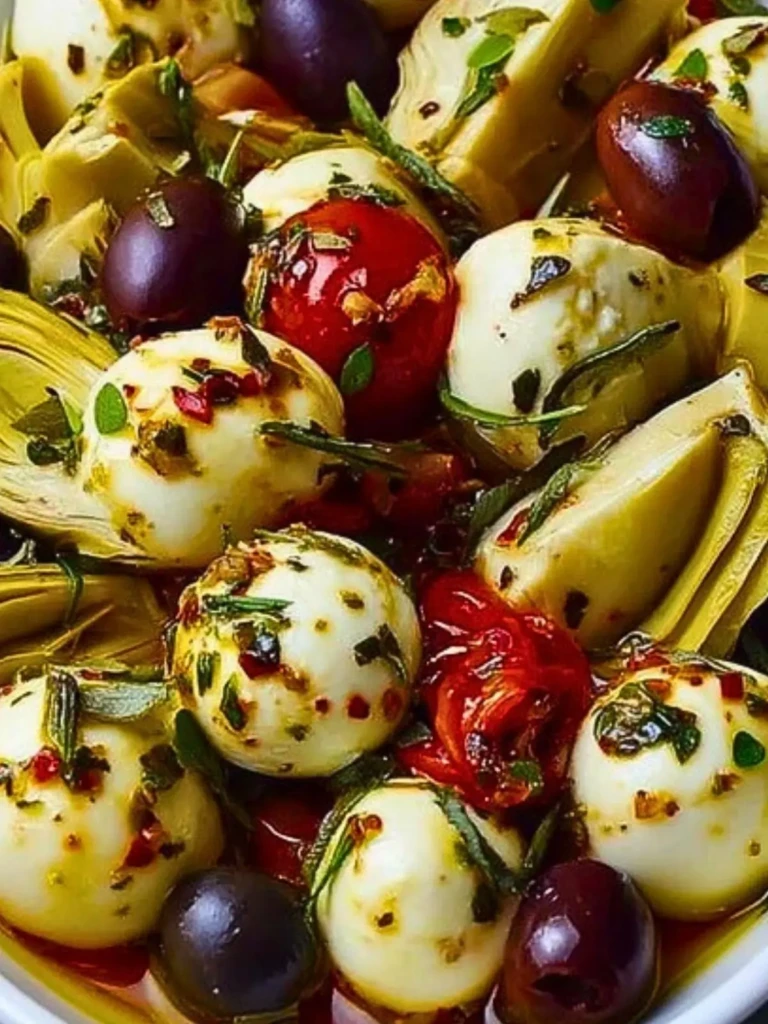 Marinated Mozzarella Balls, Artichokes, and Olives 2