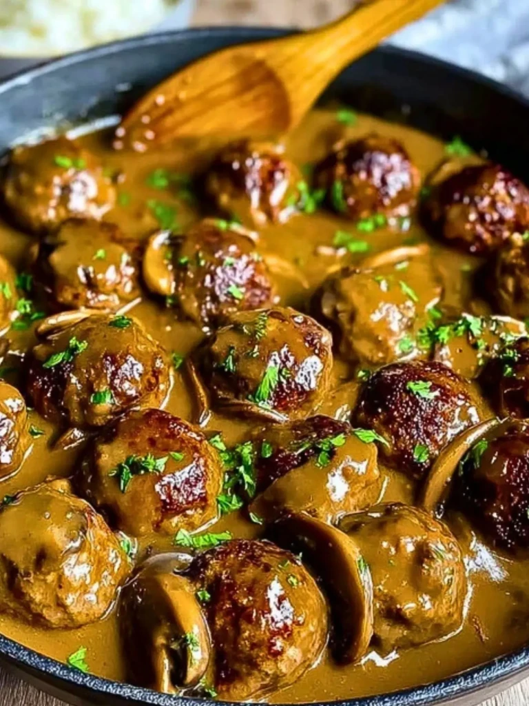 Meatballs in a Rich Mushroom Sauce 2