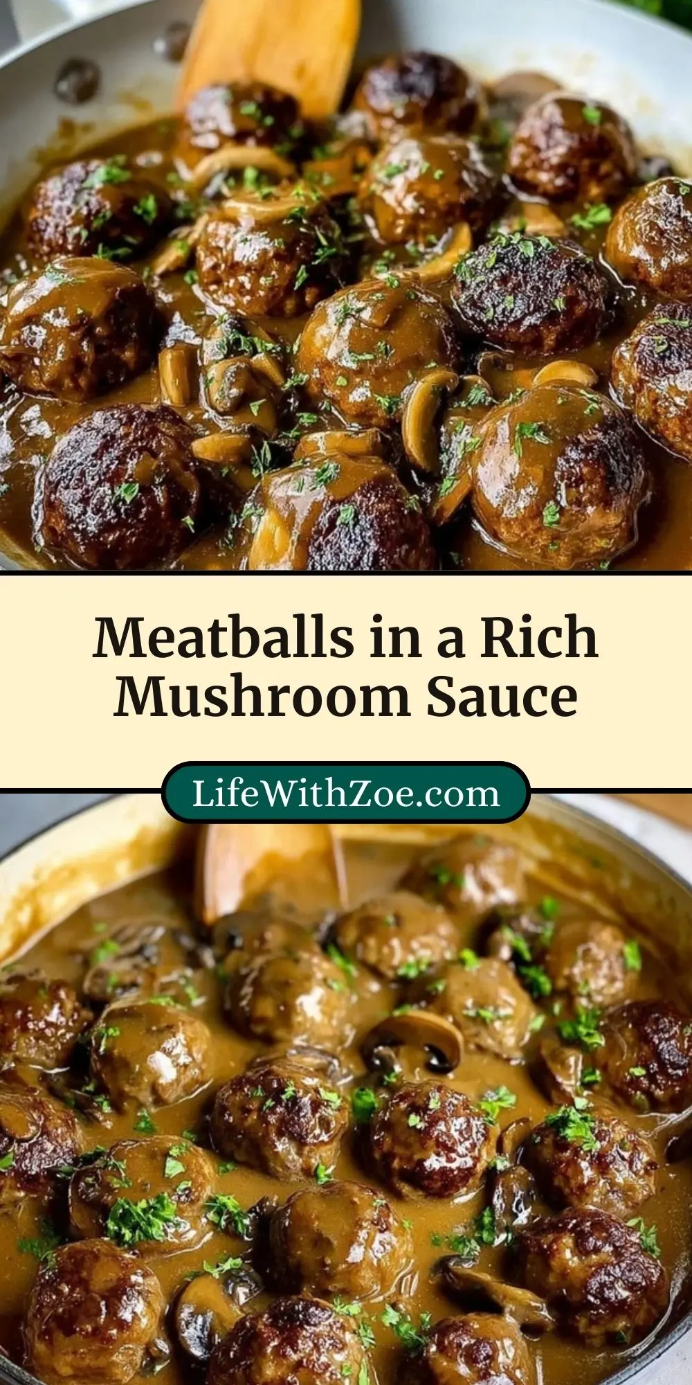 Meatballs in a Rich Mushroom Sauce Pin 2