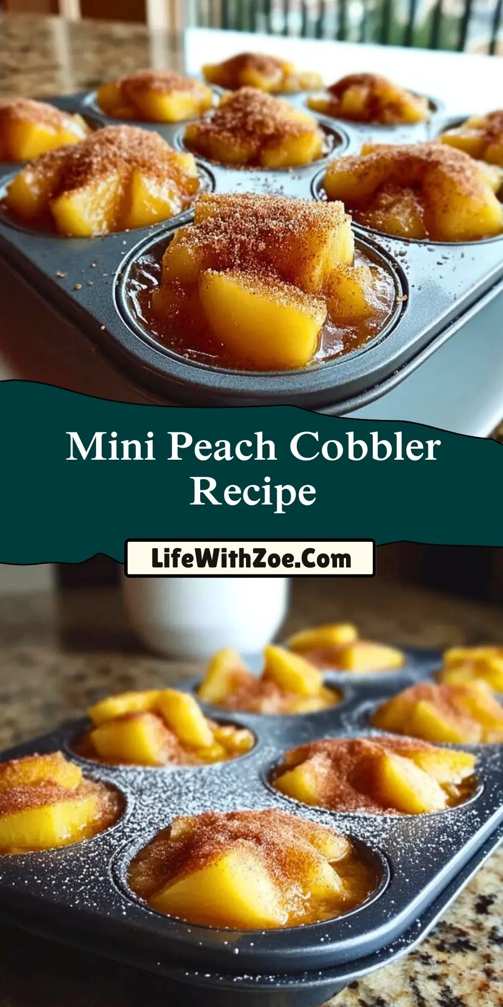 Mini Peach Cobbler Recipe Pin 1
