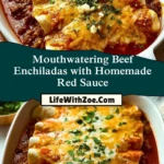 Mouthwatering Beef Enchiladas with Homemade Red Sauce Pin 1
