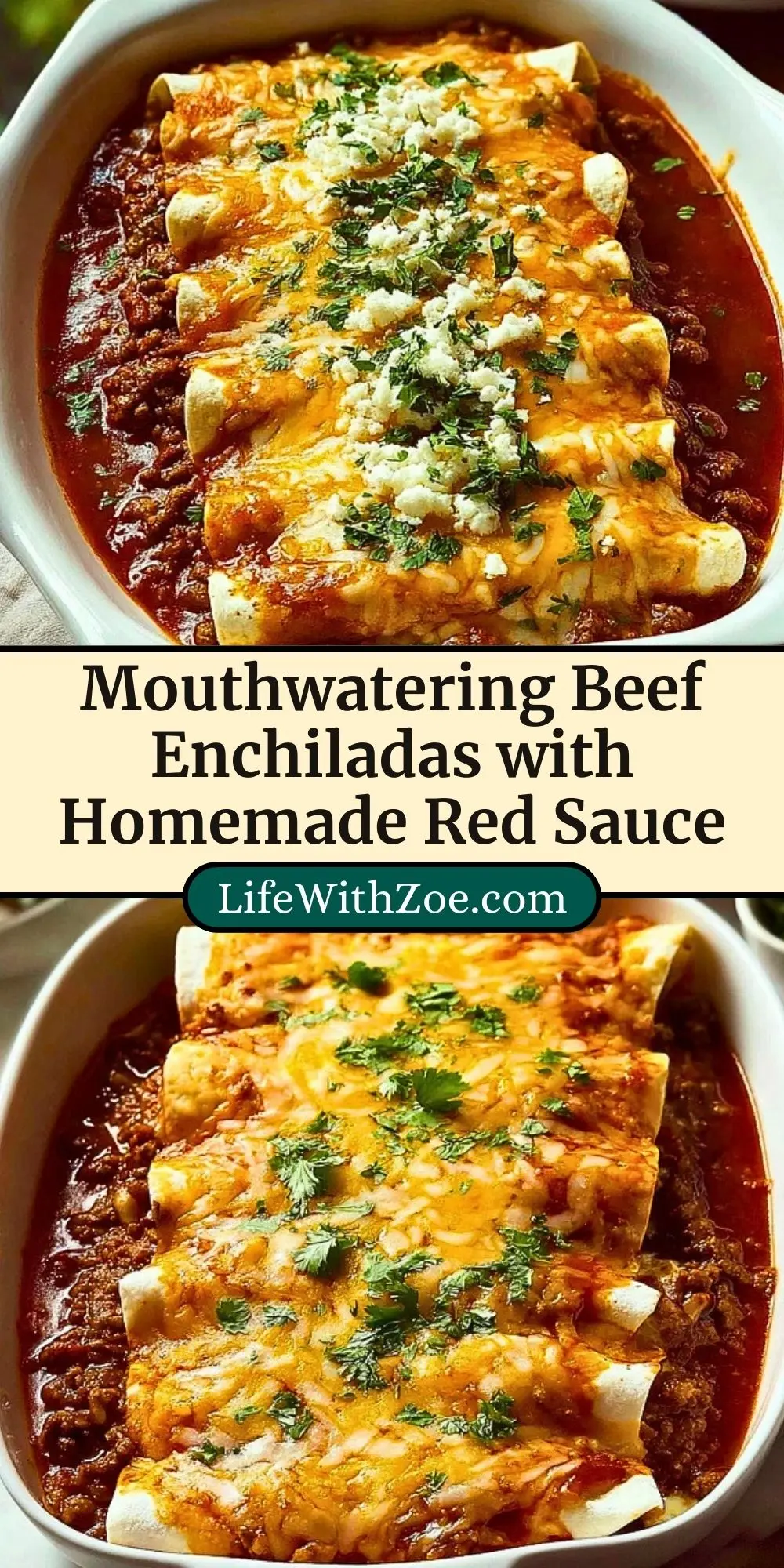 Mouthwatering Beef Enchiladas with Homemade Red Sauce Pin 2