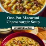 One-Pot Macaroni Cheeseburger Soup Pin 1