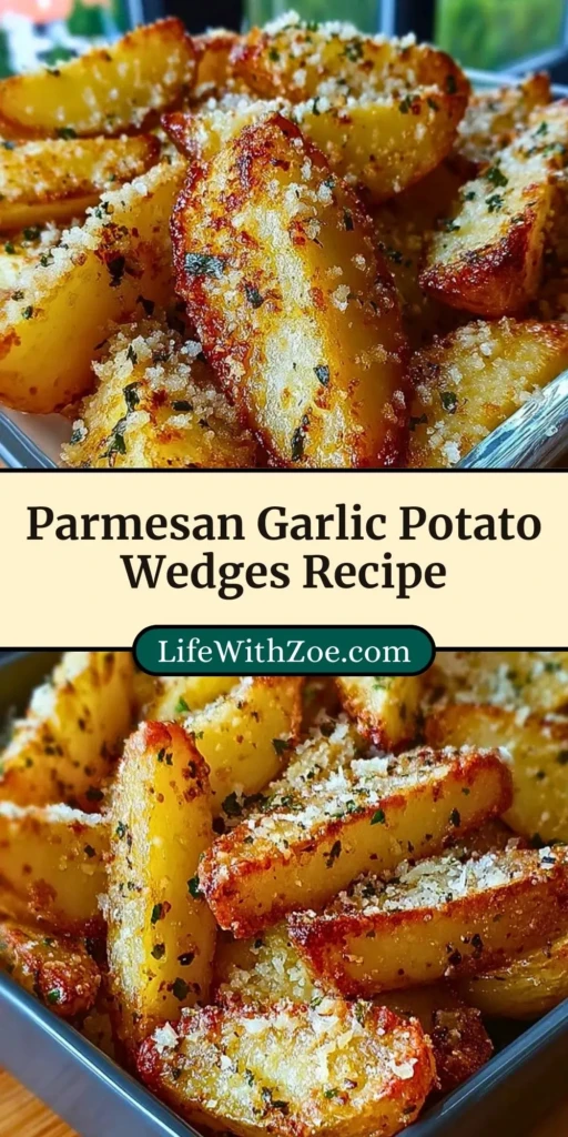 Parmesan Garlic Potato Wedges Recipe Pin 2