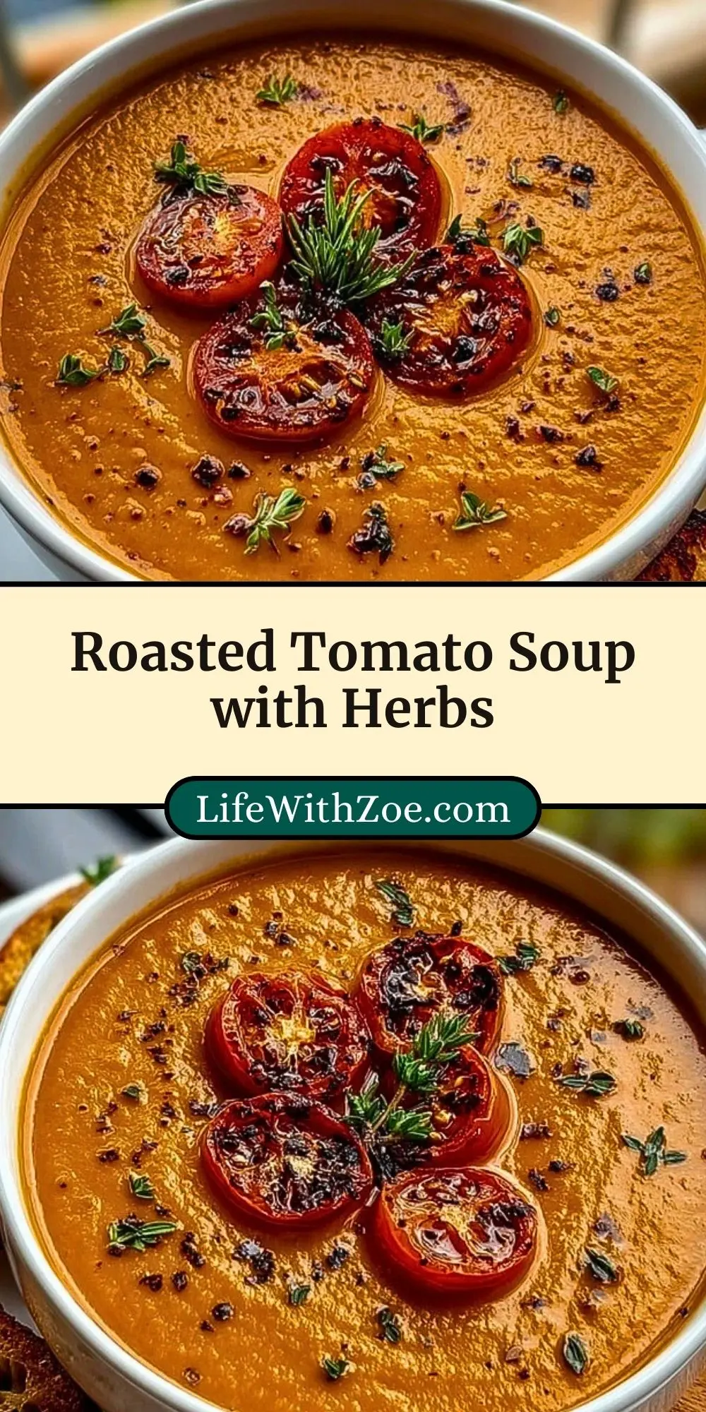Roasted Tomato Soup with Herbs Pin 2
