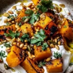 Savory Roasted Pumpkin with Creamy Lemon Yogurt and Crunchy Pine Nuts 1