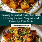 Savory Roasted Pumpkin with Creamy Lemon Yogurt and Crunchy Pine NutsPin 1