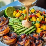 Shrimp and Avocado Bowls with Mango Salsa & Lime-Chili Sauce 1