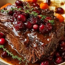 Slow-Braised Beef Roast with Cranberry Balsamic Glaze Recipe