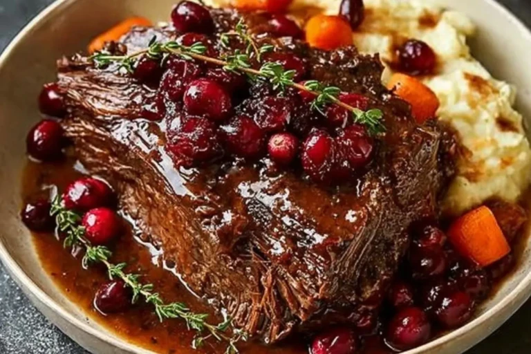 Slow-Braised Beef Roast with Cranberry Balsamic Glaze Recipe 1