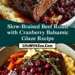 Slow-Braised Beef Roast with Cranberry Balsamic Glaze Recipe Pin 1