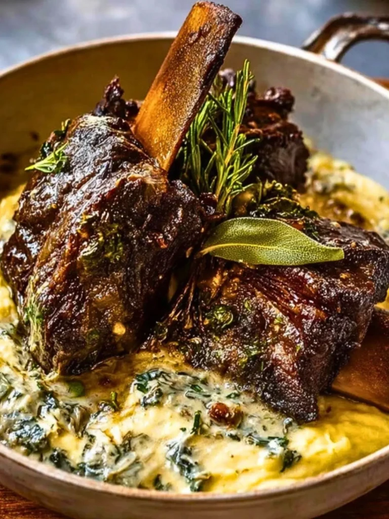 Slow-Braised Beef Short Ribs with Creamy Herb Sauce 2
